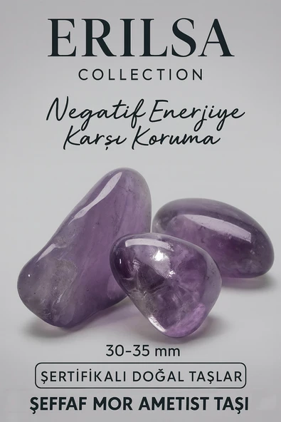 Sertifikalı Ham Doğal Şeffaf Mor Ametist Taşı Parça – Doğal Taş Kütle Pozitif Enerji ve Denge