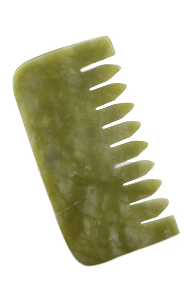 Sertifikalı Yeşim Jade Taşı Doğal Taş Tarak Ve Masaj Aleti (8 Cm) Doğal Yeşil Renk - 2