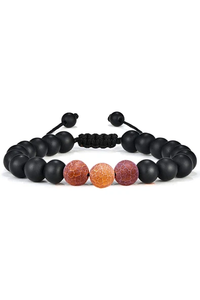 Kırmızı Akik Doğal Taş Bileklik Seti - Resim 4