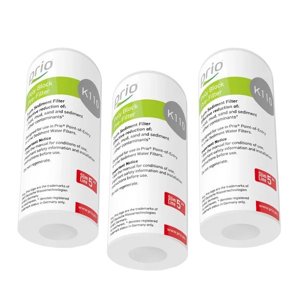 Prio K110 Polipropilen 5 Mikron Tortu Filtresi (5 Inç) 3'lü Set