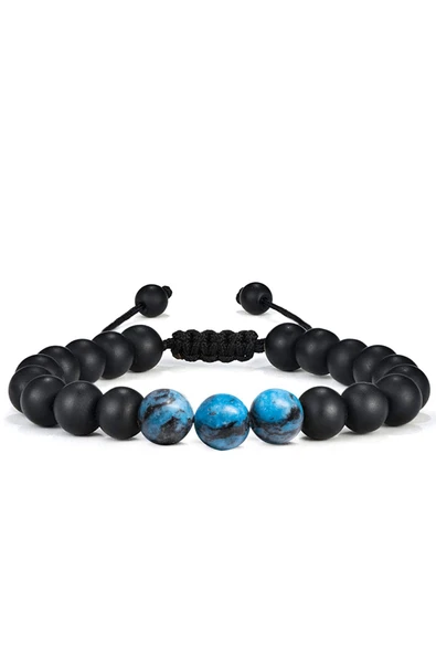 Sertifikalı Apatit Taşı Doğal Taş Bileklik Seti - Resim 5