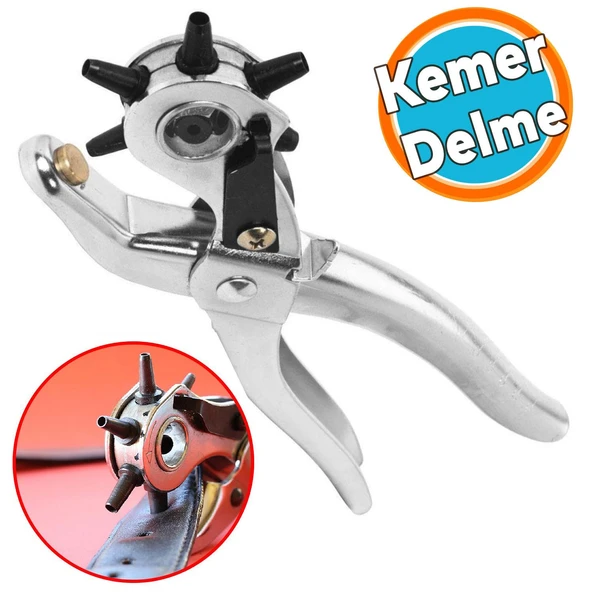 Kemer Deri Delme Pensesi Metal 6 Farklı Boyutta Delici Kıyafet Pantolon Ayakakbı Bağcık Delik Açıcı