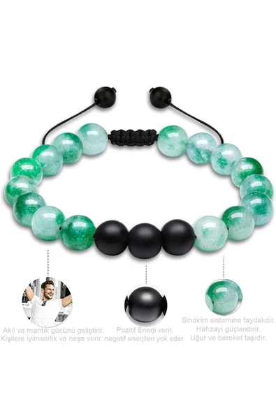 Sertifikalı Gerçek Mavi Akik Taşı Çift Doğal Taş Bileklik Seti Doğal Mavi Renk - Resim 3