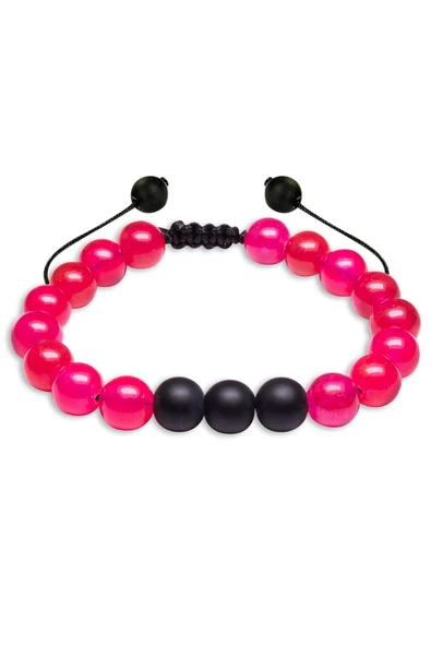 Pembe Akik Taşı Çift Doğal Taş Bileklik Seti - Resim 4