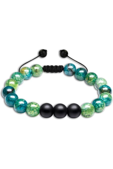 Sertifikalı Gerçek Yeşil Akik Taşı Çift Doğal Taş Bileklik Seti Doğal Mavi Yeşil Renk - Resim 6