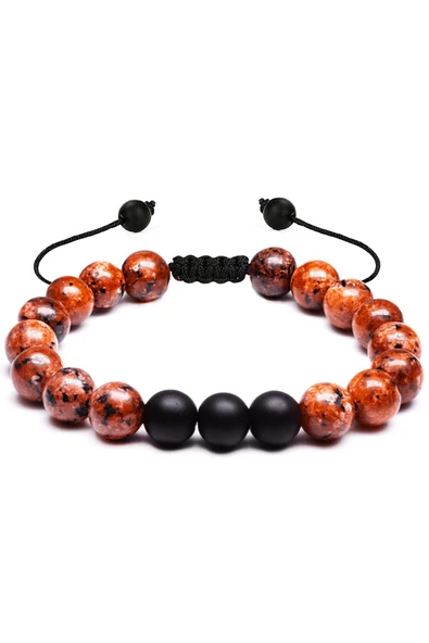 Kırmızı Mercan Taşı Doğal Taş Bileklik - Resim 4