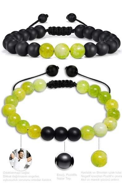 Yeşim Taşı Makrome Biileklik Seti - Resim 2