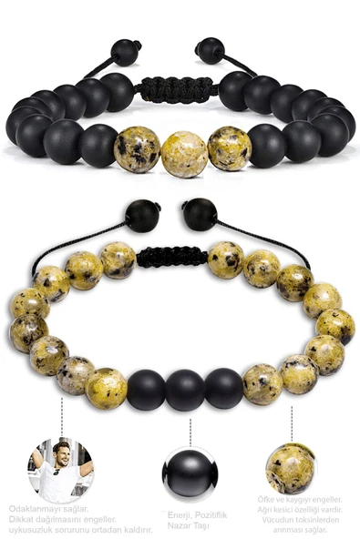 Sarı Varisit Taşı Doğal Taş Bileklik - Resim 4