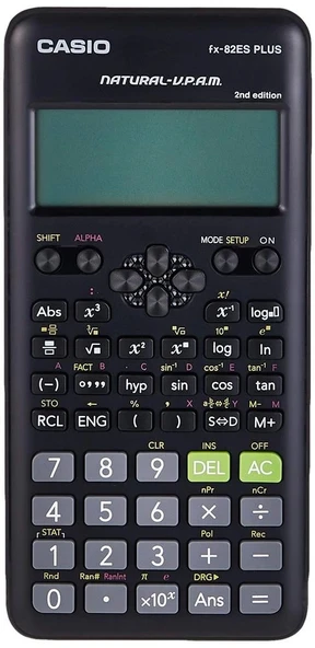 Casio FX-82ES Plus Siyah Bilimsel Fonksiyonlu Hesap Makinesi 2.Versiyon