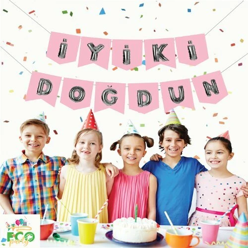 Pembe Silver İyiki Doğdun Zarflı Banner ürün görseli