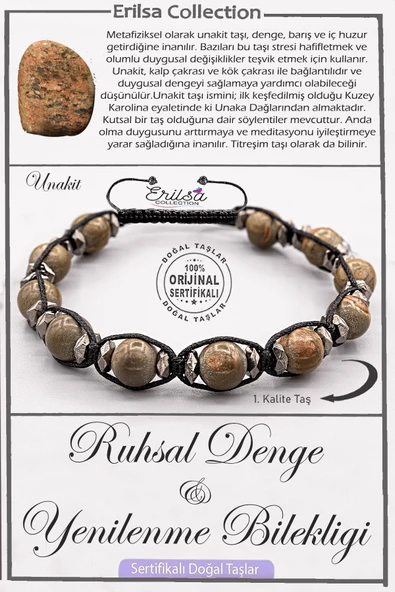 Sertifikalı AAA+ Kalite Doğal Terahertz - Unakit Ruhsal Denge Yenilenme Bilekliği ürün görseli