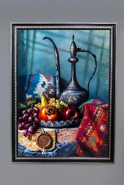 Natürmort Desenli Çerçeveli Duvar Tablosu 50x70cm NAT11 RENKLİ 50 X 70