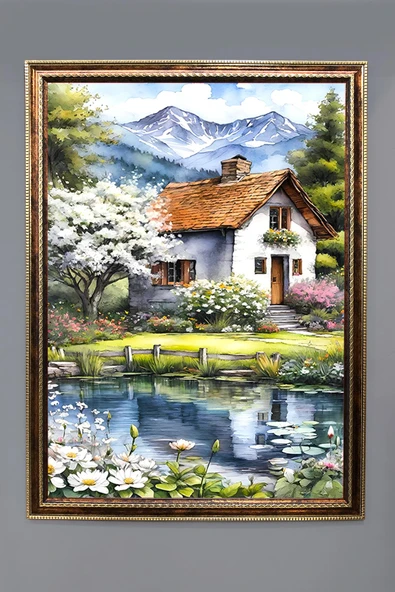 Doğa ve Manzara Desenli Çerçeveli Duvar Tablosu 50x70cm SERENE11 RENKLİ 50 X 70