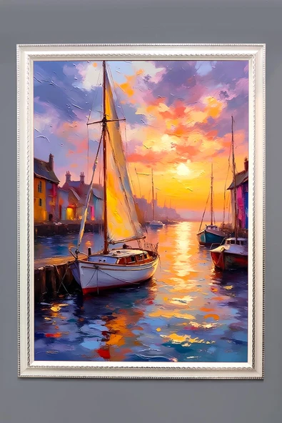 Doğa ve Manzara Desenli Çerçeveli Duvar Tablosu 50x70cm SERENE19 RENKLİ 50 X 70