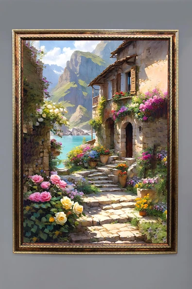 Doğa ve Manzara Desenli Çerçeveli Duvar Tablosu 50x70cm SERENE10 RENKLİ 50 X 70