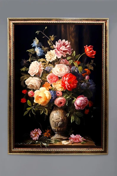 Natürmort Desenli Çerçeveli Duvar Tablosu 50x70cm NAT05 RENKLİ 50 X 70 - 1