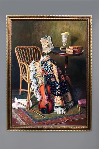 Natürmort Desenli Çerçeveli Duvar Tablosu 50x70cm NAT04 RENKLİ 50 X 70