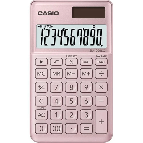 Casio SL-1000SC-PK Cep Tipi 10 Hane Pembe Hesap Makinesi ürün görseli