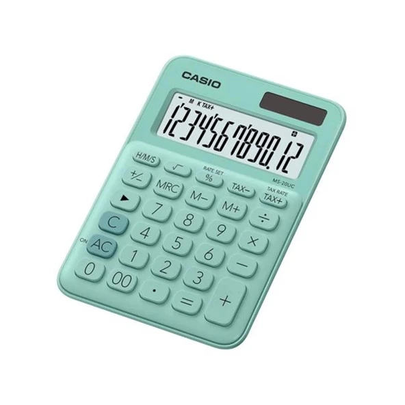 Casio MS-20UC-GN 12 Hane Yeşil Masa Üstü Hesap Makinesi ürün görseli 1