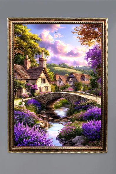 Doğa ve Manzara Desenli Çerçeveli Duvar Tablosu 50x70cm SERENE18 RENKLİ 50 X 70