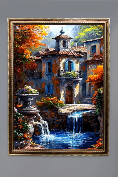Doğa ve Manzara Desenli Çerçeveli Duvar Tablosu 50x70cm SERENE16 RENKLİ 50 X 70