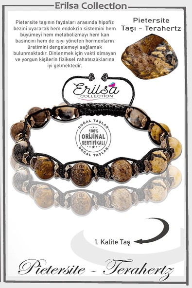 Sertifikalı Gerçek AAA+ Terahertz - Pietersite - Pietersit Taşı Bileklik- Ayarlamalı ürün görseli 1