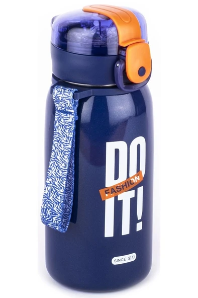 OKADI LACİVERT JDO YAZILI PİPETLİ PASLANMAZ ÇELİK TERMOS 420ML