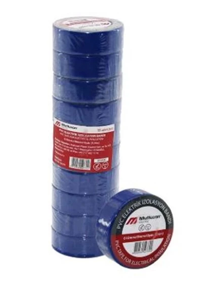 Mutlusan 10-19 İzole Bant 10lu(Elektrik Bant) Mavi 065133131019