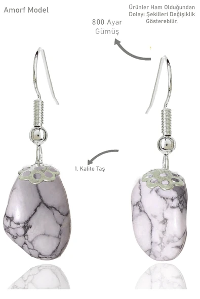 Sertifikalı Amorf Model Ham Havlit Taşı Küpe ürün görseli