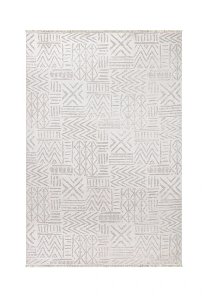 MİLANO ML201 Krem Leke Tutmaz Antialerjik Yıkanılabilir Dokuma Dekoratif Halı Kilim Yolluk - 4