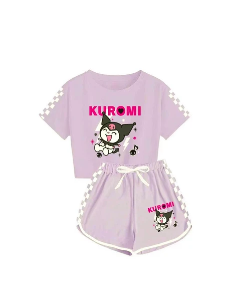 Kuromi Kız Çocuk Şortlu Takım - 2