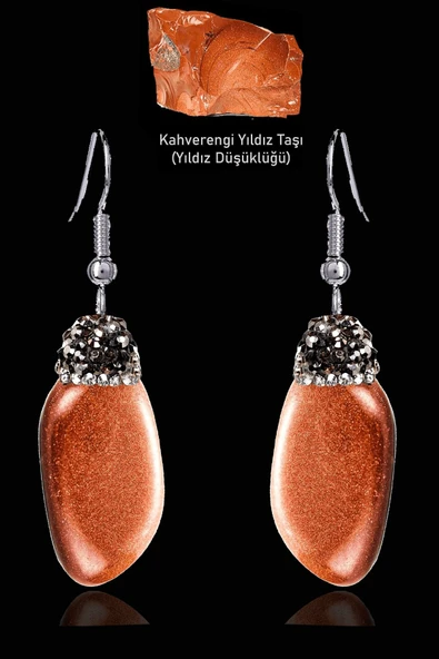 Sertifikalı Zirkon Taşlı Model Ham Kahverengi Yıldız Taşı Küpe ürün görseli