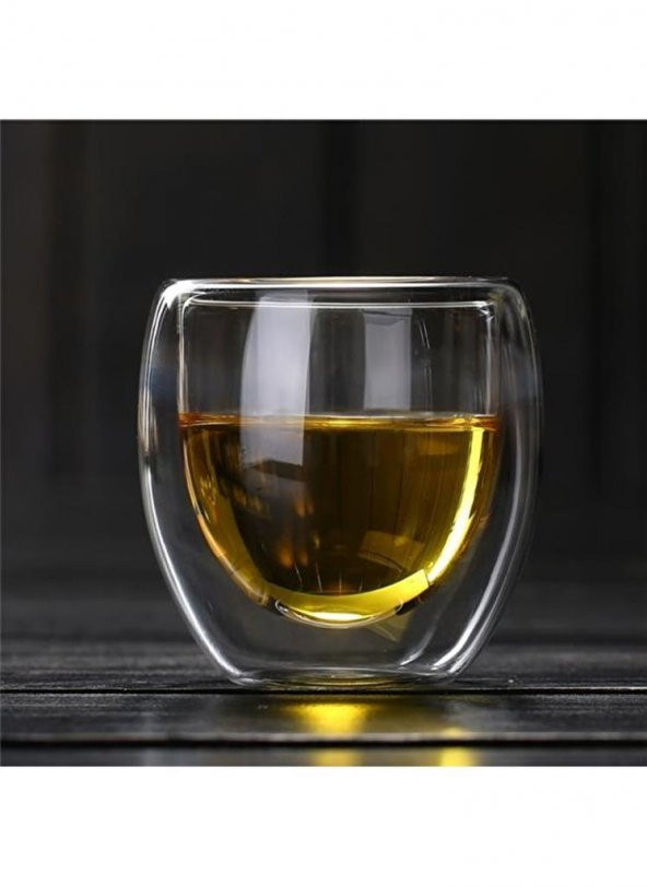 2 Adet 250 ml Çift Duvarlı Espresso Magnolia Tatlı Cam Bardak Çay Kahve Süt Kupa Bardak Borosilikat Çift Cidarlı Cam Bardak - 5
