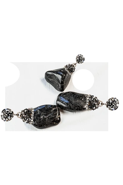 Sertifikalı Zirkon Taşlı Tamburlanmış Siyah Turmalin Taşı Kolye - Resim 3