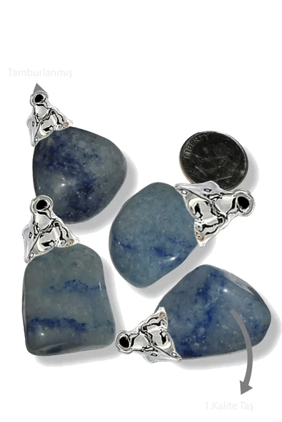 Sertifikalı Tamburlanmış Gerçek Angelit Taşı Kolye (Melek Taşı) - Resim 2