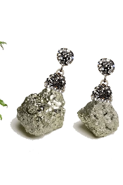 Sertifikalı Zirkon Taşlı Ham İşlenmemiş Pirit Taşı Kolye - Resim 2