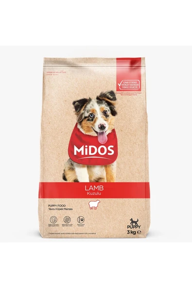 MİDOS Yavru Köpek Maması -  Sağlıklı Büyüme - Kuzu&Pirinç 15kg