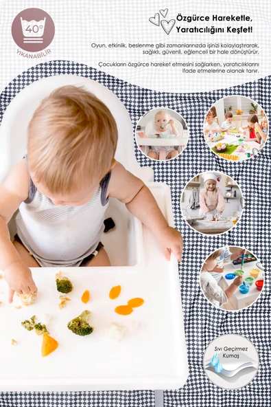 Proof Etkinlik Ortusu Dama Denim 140x140 cm - Resim 3