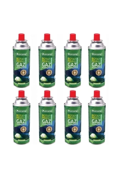 Portatif Kamp Ocağı - Gaz Stop Emniyetli 8 Adet - 227 Kartuş - GRİ - 8