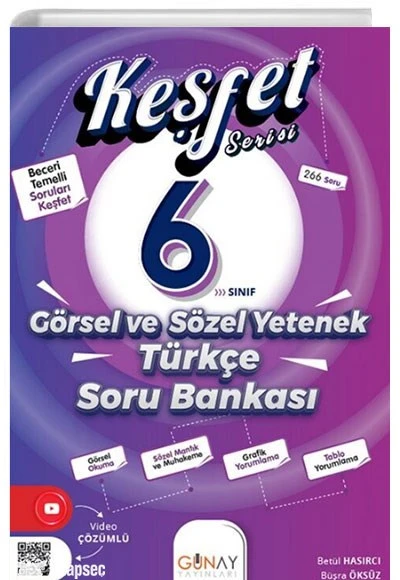 6. Sınıf Türkçe Görsel ve Sözel Yetenek Keşfet Soru Bankası Günay Yayınları