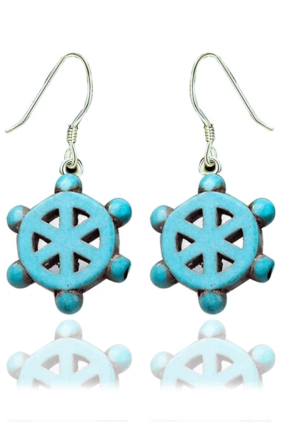 Sertifikalı Gemi Dümeni Firuze Taşı Küpe (Turkuaz Taşı) ürün görseli