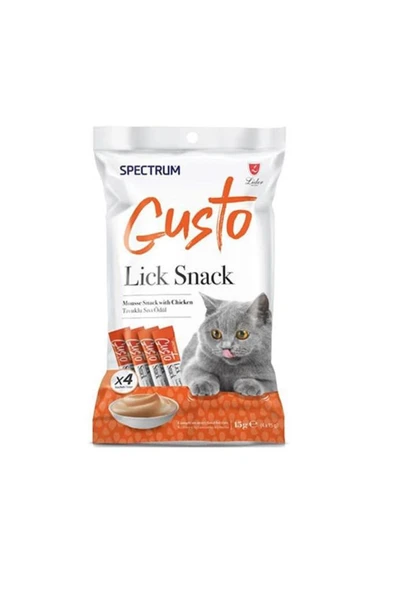 Spectrum Gusto Lick Snack Tavuk Sıvı Kedi Ödül Maması 4 Adet x 15 Gr