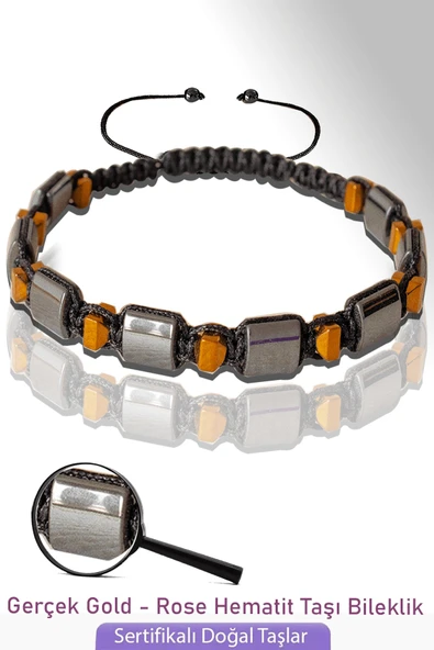 Sertifikalı Gerçek Rose - Silver Hematit Taşı Bileklik - Ayarlamalı ürün görseli