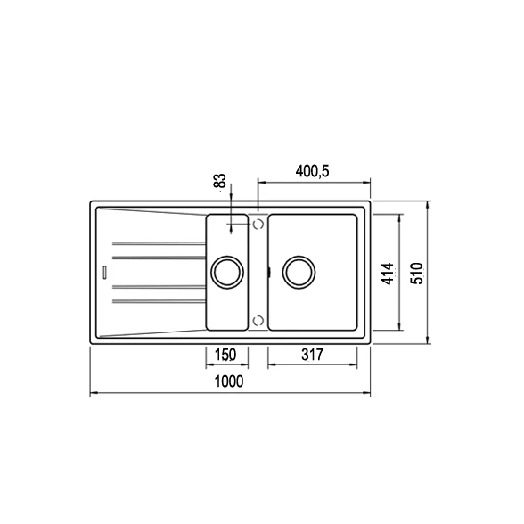 Teka STONE 60 B-TG Metalik Siyah Tegranite Eviye - 3
