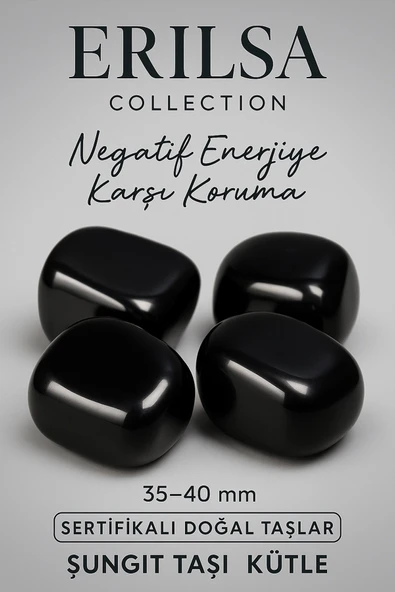 Sertifikalı Tamburlanmış Gerçek Shungite Taşı Kütle 35-40 mm – Şungit Doğal Taş