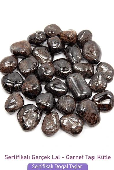 Sertifikalı Tamburlanmış Lal Granat Garnet Taşı Kütle (3 Adetli) - Resim 2