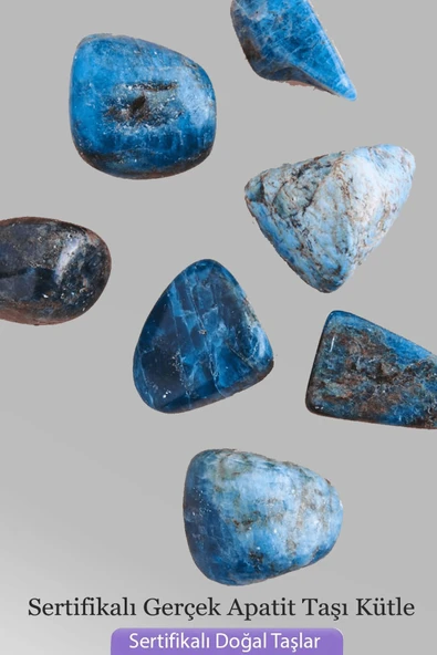 Sertifikalı AAA+ Apatit Taşı Kütle Parça – Tamburlanmış Gerçek Doğal Taş 25-35 mm - 2