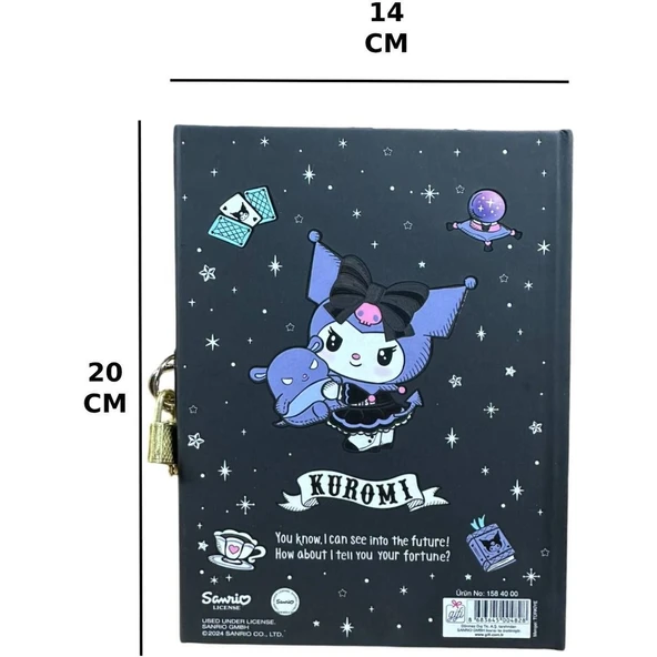 Kuromi Kilitli Defter 80 Yaprak Siyah - 14 x 20 cm - 4
