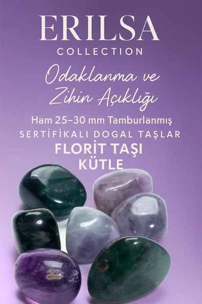 Sertifikalı Doğal Florit Taşı Kütle 25-30 mm – Odaklanma ve Zihin Açıklığı El Taşı ürün görseli