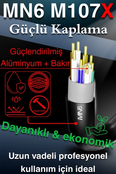 MN6 M107x 25 Metre Internet Kablosu/utp 0,57mm Cat6 Iki Kat Korumalı/ Iç Dış Mekan/25m Ethernet Kablosu - 7